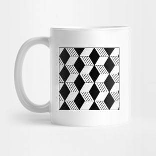 Nirmana 3d squares cubes black and white illusion Mug